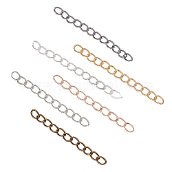 Pandahall 600pcs 6 Farbe Halskette Extender Halskette Armband Fußkettchen Verlängerungsketten für die Schmuckherstellung, 1.9 Zoll lang