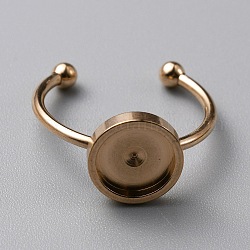 304 componenti dell'anello del bracciale in acciaio inossidabile, con 201 vassoio in acciaio inossidabile e perline, oro roso, misura degli stati uniti 8 1/4 (18.3mm), vassoio: 8mm