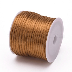 Нейлоновый шнур, атласный шнур, для изготовления украшений из бисера, китайское вязание, цвет шоколада, 2 мм, около 10.93 ярда (10 м) / рулон