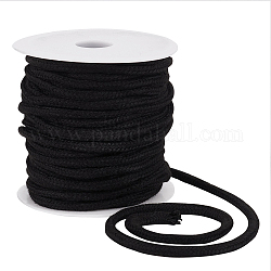 Benecreat cuerda de repuesto con cordón negro de 27.34 yarda, Reemplazo de cordón suave de polialgodón de 6 mm con carrete de plástico para abrigos pantalones pantalones cortos