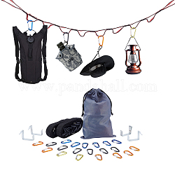 AHANDMAKER Rock Climbing Tools Set, Including Aluminum Alloy Carabiners, Nylon Straps, Polyester Water-proof Storage Bags & Polycotton Sports Hanging Ropes, Mixed Color, 45.6x24x3.5~4.5mm