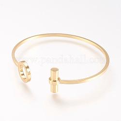 Messingmanschettenarmband, echtes 18k vergoldet, 1-3/4 Zoll x 2-1/4 Zoll (46x57 mm)