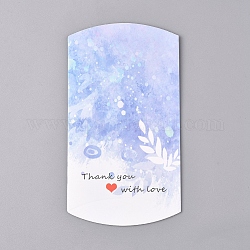 Paper Pillow Boxes, Gift Candy Packing Box, Word Thank You with Love, Light Blue, Box: 12.5x7.6x1.9cm, Unfold: 14.5x7.9x0.1cm