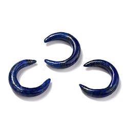 Natürliche Lapislazuli-Perlen, kein Loch, für Draht umwickelt Anhänger Herstellung, Doppelhorn / Halbmond, 31x28x6.5 mm
