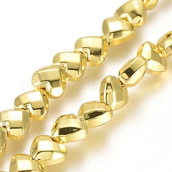 Chapelets de perles en hématite synthétique électrolytique sans magnétiques, cœur, facette, plaqué or, 6x6x3.5mm, Trou: 0.8mm, Environ 73 pcs/chapelet, 15.75 pouce (40 cm)