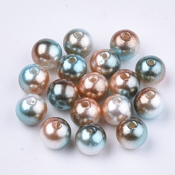 Perles en plastique imitation perles arc-en-abs, perles de sirène gradient, ronde, chameau, 11.5~12x11~11.5mm, Trou: 2mm, environ 560 pcs/500 g