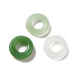 Verbindungsringe aus Glas, imitatorische Jade, runden Ring, Mischfarbe, 16x4 mm, Innendurchmesser: 7.8 mm