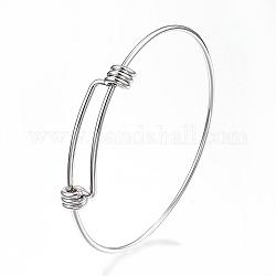 Bracelet extensible réglable en 304 acier inoxydable fabrication de bracelet, couleur inoxydable, 2-1/4 pouce (56 mm) ~ 2-1/2 pouces (64 mm)