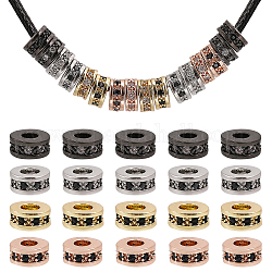 Chgcraft 16 pièces 8 couleurs perles d'espacement en laiton plat rond avec strass pour collier bracelet fabrication de bijoux, couleur mixte