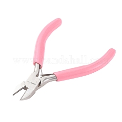 SUNNYCLUE 45# Carbon Steel Jewelry Pliers, Side Cutting Pliers, Side Cutter, Pink, 10.25x8.35x0.8cm