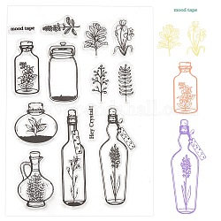 Прозрачные штампы для бутылок с растениями Globleland, силиконовые штампы для украшения карточек и скрапбукинга своими руками