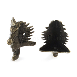 Drachen-Legierung Kasten Schutzecken, Antik Bronze, 23x23x39 mm, Bohrung: 2 mm