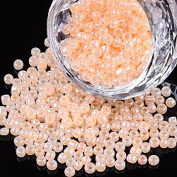 Perline artigianali fai da te 6/0 seme di vetro rotondo di ceylon, bisque, misura:circa4mm di diametro, foro:1.5mm, circa 495pcs/50g