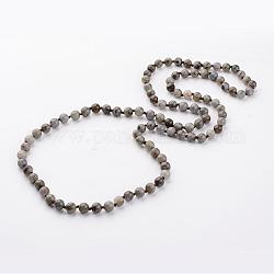 Natural Labradorite Necklaces, Beaded Necklaces, 36.2 inch