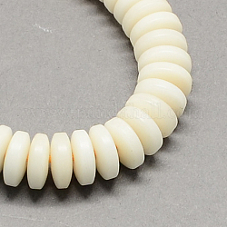 Buddhism Mala Beads Jewelry Findings Natural Tagua Nut Beads, Creamy White, 10x3mm, Hole: 1.5mm, about 110pcs/strand, 13 inch