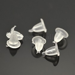 Пластиковые гайки для ушей, прозрачные, 4x4 мм, отверстие : 0.5 мм, около 10000 шт / упаковка