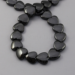 Magnetic Synthetic Hematite Beads Strands, Grade A, Heart, Black, 12x12x4mm, Hole: 1mm