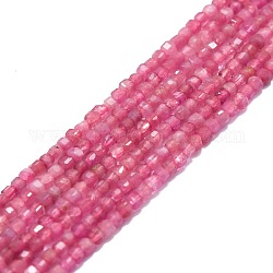 Perline tormalina naturale fili, sfaccettato, cubo, 2x2x2mm, Foro: 0.6 mm, circa 182pcs/filo, 15.16''~15.55'' (38.5~39.5 cm)