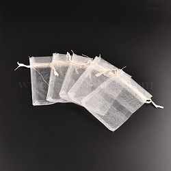 Bolsas de regalo de organza con cordón, bolsas de joyería, banquete de boda favor de navidad bolsas de regalo, PapayaWhip, 30x20 cm