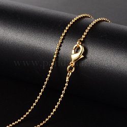 Collares de latón, cadena de bolas, facetados, con el corchete de la langosta, dorado, 18.11 pulgada (46 cm), 1.2mm