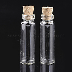 Bouteilles de verre bocal en verre perlent conteneurs, avec bouchon en liège, souhaitant bouteille, clair, 12x40mm, trou: 6.5 mm, capacité: 5 ml (0.17 oz liq.)