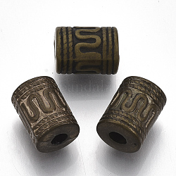 Ccb perline di plastica, colonna, bronzo antico, 13x10mm, Foro: 3.5 mm, circa 450pcs/500g