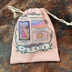 Сумка для хранения карт таро, холщовые тканевые сумки для Таро, прямоугольник с рисунком созвездия, Телец, 18x13 см