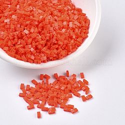 Miyuki mezza tila perline, perline giapponesi, 2 buco, (htl406) arancione opaco, 5x2.3x1.9mm, Foro: 0.8 mm, circa 250pcs/10g