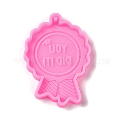 Stampi ciondolo in silicone fai da te, stampi per colata di resina, strumenti di stampo artigianali in argilla, rotondo e piatto, 63.5x45x6.5mm, Foro: 2.5 mm