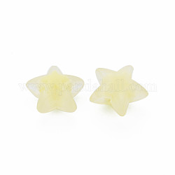 Perles en acrylique transparente, mat, Perle en bourrelet, étoiles du nord, champagne jaune, 15.5x16x9.5mm, Trou: 3mm, environ 569 pcs/500 g