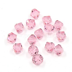 Austrian Crystal Beads Loose Beads, 6mm Lt.Rose 5301 Bicone, Size: about 6mm long, 6mm wide, Hole: 1mm