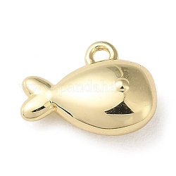 真鍮製ペンダント  海洋動物の魅力  ゴールドカラー  クジラ  7x10x4mm  穴：1mm