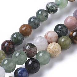 Природных драгоценных камней смешанного бисер нитей, круглые, 6 мм, отверстие : 0.7 мм, около 62 шт / нитка, 15.35 дюйм (39 см)