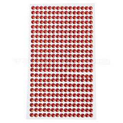 Adesivi con strass acrilici autoadesivi, modello rotondo, per scrapbooking fai da te e decorazioni artigianali, rosso, 200x95mm