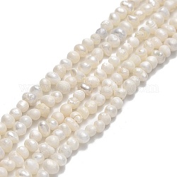 Brins de perles de culture d'eau douce naturelles, pomme de terre, beige, 2.5~3x3.5~4.5x3~4mm, Trou: 0.5mm, Environ 119~124 pcs/chapelet, 13.78~13.90 pouce (35~35.3 cm)