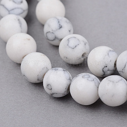 Synthetik Howlith Perlen Stränge, Runde, matt, 6~6.5 mm, Bohrung: 1 mm, ca. 63 Stk. / Strang, 15.5 Zoll