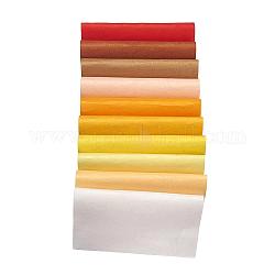 Нетканые ткани вышивка иглы войлока для DIY ремесел, квадратный, Постепенное желтый цвет, 298~300x298~300x1 мм, 10 шт / комплект