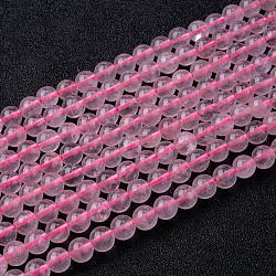 Rosa naturale fili di perle di quarzo, tinto, tondo, 4~5mm, Foro: 1 mm, circa 89~92pcs/filo, 15.7 pollice