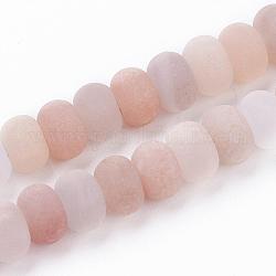Chapelets de perles en aventurine rose naturel, mat, rondelle, 6~7x3.5~4mm, Trou: 1mm, Environ 93~109 pcs/chapelet, 14.9 pouce ~ 15.1 pouces (38~38.5 cm)
