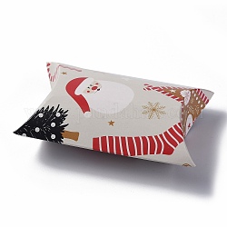 Scatole di cuscini di carta, scatole regalo di caramelle, per bomboniere baby shower forniture per feste di compleanno, bianco, modello di Babbo Natale, 3-5/8x2-1/2x1 pollice (9.1x6.3x2.6 cm)