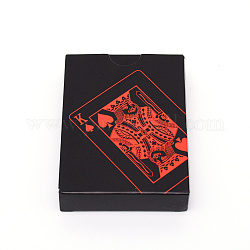 Pvc Waterproof Poker, with Box, Black, 88x62x0.2mm, Box: 9x6.6x1.8cm, 55pcs/box