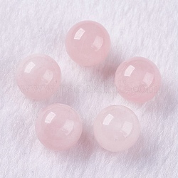 Perles de quartz rose naturel, la moitié foré, ronde, 8mm, demi-trou: 1 mm