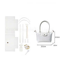 Conjuntos de materiales para hacer bolsos diy hechos a mano de cuero pu, bolso, blanco, 20.5x15.5x12 cm