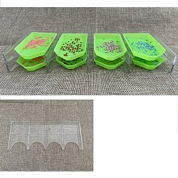 Plastic Diamond Painting Tray Organizers, including 8 Diamond Tray, Clear, 232x94x30mm