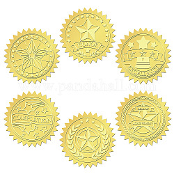 Craspire 144 шт., тисненые наклейки из серебряной фольги, 2 дюйма, самоклеящиеся наклейки со звездой, наклейки для запечатывания сертификатов, украшения для медалей, наклейки для выпускных, корпоративные нотариальные печати, конверты, дипломы, награды