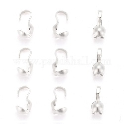 Iron Bead Tips, Calotte Ends, Clamshell Knot Cover, Silver Color Plated, Size: about 9mm long, 3mm wide, 3mm inner diameter, hole: about 1.5mm