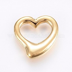 304 Stainless Steel Linking Rings, Heart, Golden, 15x15x4mm, Hole: 11x6mm