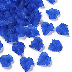 Transparente gefrostete Acrylanhänger des Herbstthemas, Ahornblatt, Blau, 24x22.5x3 mm, Bohrung: 1 mm, ca. 962 Stk. / 500 g