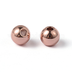 Круглое ионное покрытие (ip) 202 шарик из нержавеющей стали, розовое золото , 5x4.5 мм, отверстие : 1.5 мм