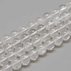 Quarzo naturale perline di cristallo fili, perle di cristallo di rocca, tondo, 10mm, Foro: 1 mm, circa 40pcs/filo, 15.7 pollice